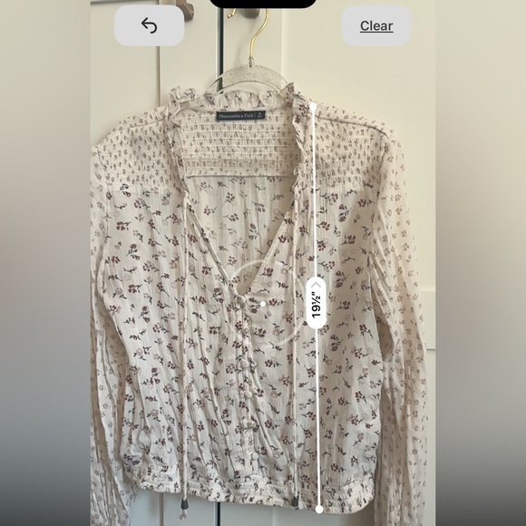 Abercrombie and Fitch Floral Cotton Button Down Blouse Top Size Small - Picture 5 of 6